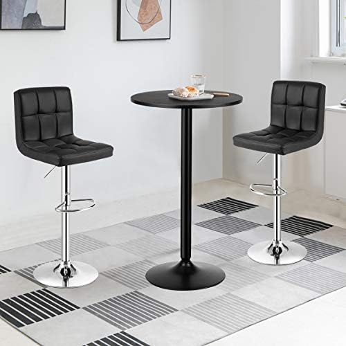 COSTWAY 3-Piece Bar Table Set, Counter Height Table Set with 2 Bar Stools