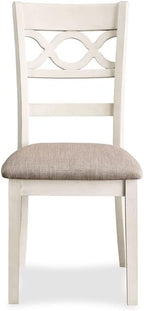 New Classic Furniture Cori 5-Piece Round Dining Set with 1 Table and 4 Chairs, Beige and Brown