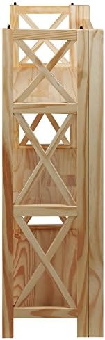 Casual Home Montego 3-Shelf Folding Bookcase, Natural , 27.5" Wide