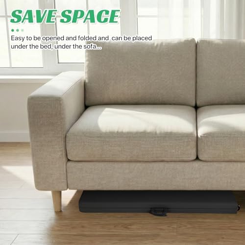 8Ft Folding Table Plastic Portable with Built in Handle & Steel Legs Blac...
