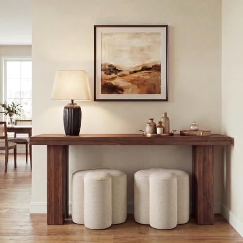 Zesthouse Flower Pouf Ottomans Foot Rest Set of 2, Linen Poofy Ottomans | Lar...