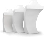 Oirlv White Leather Jewelry Bust Necklace Display Stand Trade Show Jewelry Holder (H:13.38")
