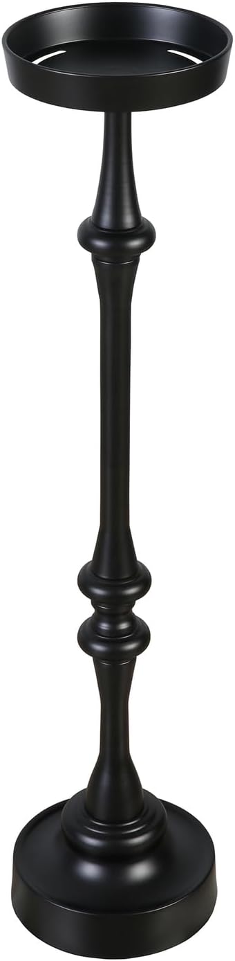 New Ridge Home Goods Round 26in. Steel Martini Side Table, Indoor/Outdoor, Black