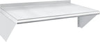 HARDURA Stainless Steel Shelf 18" x 36", 340lb Commercial Shelves Wall Mount Metal Shelving with Backsplash and Brackets for Kitchen, Restaurant, Laundry Room and Home