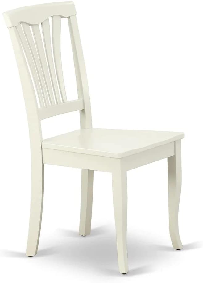 East West Furniture LGAV5-LWH-W 5 Piece Modern Dining Table Set Includes a Rectangle Wooden Table with Butterfly Leaf and 4 Dining Chairs, 42x84 Inch, Linen White