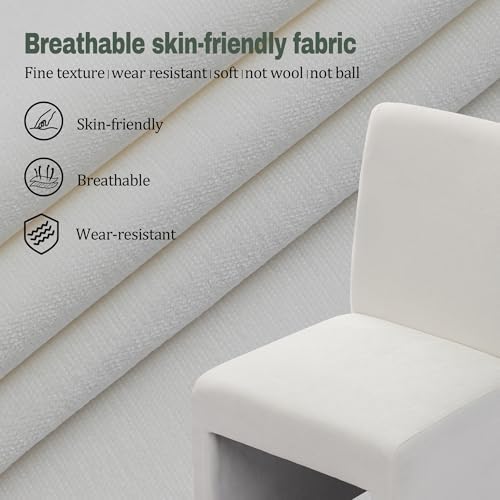 RNKSFX Modern White Upholstered Dining Chairs Set of 2, Kitchen & Dining ...