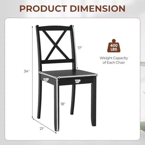 Giantex Wood Dining Chairs Set of 2, Armless Kitchen Chairs w/Rubber Wood Leg...