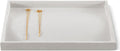 Velvet Jewelry Display Tray For Bracelet Pendant Necklace, Multi-Slot Stackable Storage Tray For Long Chain Jewelries, Drawer Insert Jewelry Organizer (White)