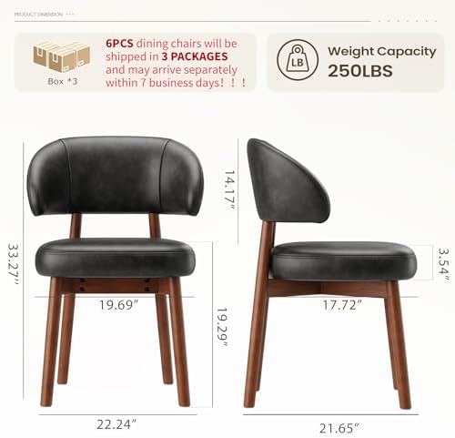 MALOL Wooden Dining Chairs Set of 6, Modern Upholstered Dining Room Kitchen S...