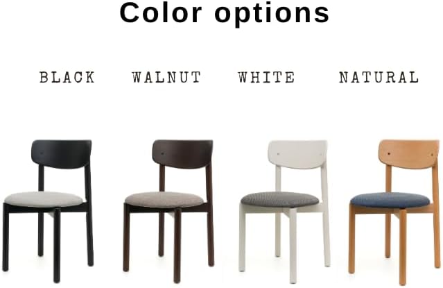 BISCHAIR Wooden Dining Chairs Set of 4 Mid Century Upholstered Modern Kitchen...