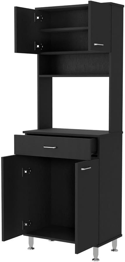 lapday Bay Area Pantry with 2 Door Cabinets, 1 Drawer, 4 Adjustable Metal Leg...
