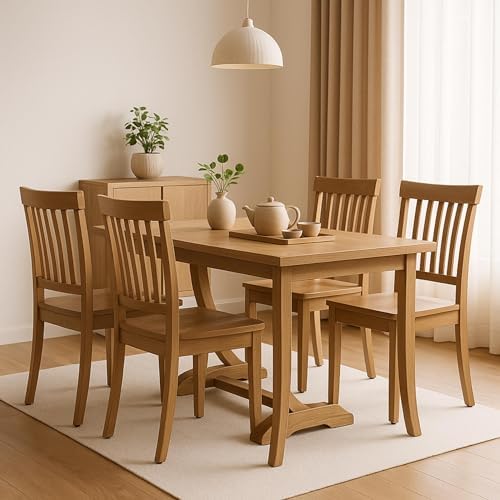 COLAMY Wooden Dining Chairs Set of 4, Spindle High Back Windsor Kitchen Side ...