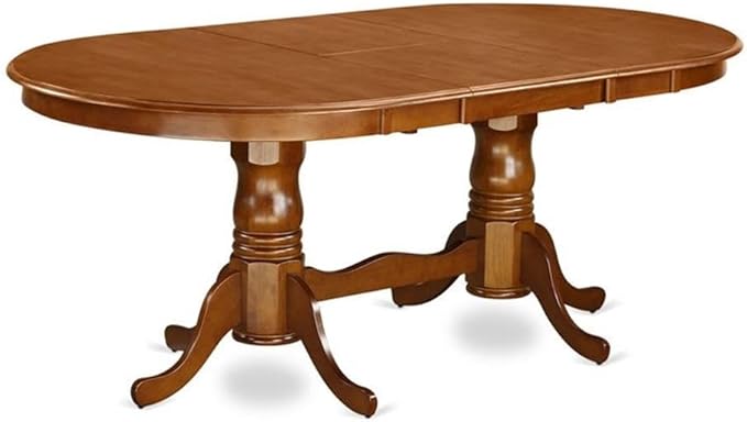 East West Furniture PLAI5-SBR-W 5 Piece Dining Room Furniture Set Includes an Oval Wooden Table with Butterfly Leaf and 4 Kitchen Dining Chairs, 42x78 Inch, Saddle Brown