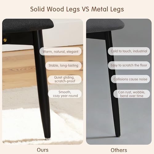 CHUN YI Dining Chairs Set of 4, Upholstered Solid Wood Dining Room Chairs, Mi...