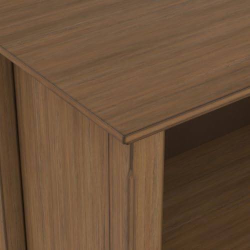 SIMPLIHOME Amherst 70" Tall Solid Wood 5-Shelf Bookcase in Brown