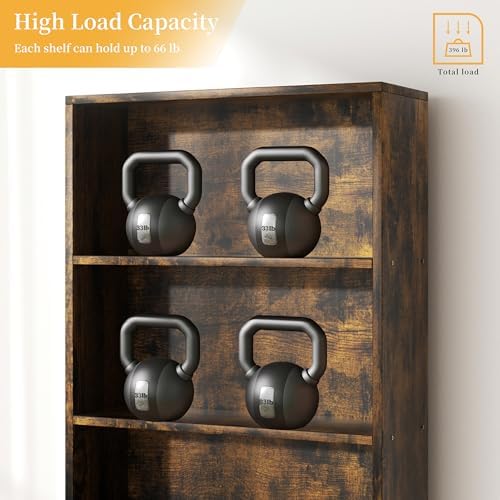 Shintenchi Bookshelf,6-Tier Open Bookcase and Bookshelves,6 Shelf Display Sto...
