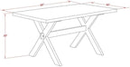 East West Furniture X696FR102-6 6 Piece Dining Set Contains a Rectangle Dining Room Table with X-Legs and 4 Light Beige Linen Fabric Parson Chairs with a Bench, 36x60 Inch, Multi-Color