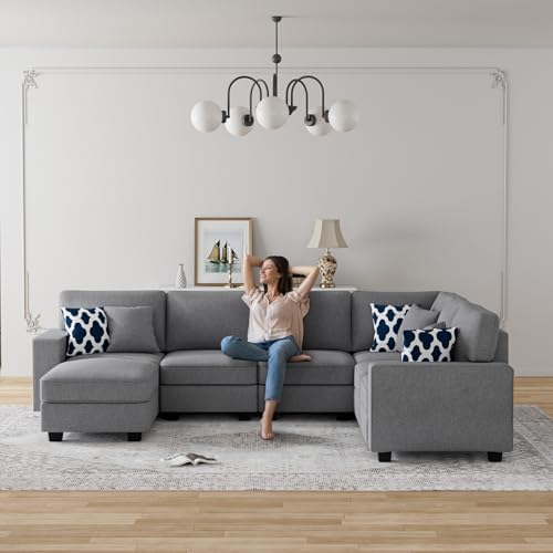 Legend Vansen Oversized Modular Sectional Sofa,U/L‑Shaped Reversible Couch wi...
