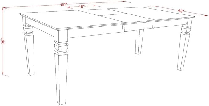 East West Furniture LGDA7-LWH-12 7 Piece Dining Set Includes a Rectangle Kitchen Table with Butterfly Leaf and 6 Polyester Fabric Upholstered Chairs, linen white