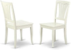 East West Furniture LGAV9-LWH-W 9 Piece Dining Room Furniture Set Includes a Rectangle Kitchen Table with Butterfly Leaf and 8 Dining Chairs, 42x84 Inch, Linen White