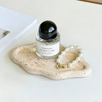 Jewelry Dish Trinket Tray for Women, Ring Dish Holder, Unique Cloud Shape Plate Cute Things Vanity Aesthetic Room Decor Mother's Day Birthday Gifts (Faux Travertine Y)