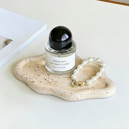 Jewelry Dish Trinket Tray for Women, Ring Dish Holder, Unique Cloud Shape Plate Cute Things Vanity Aesthetic Room Decor Mother's Day Birthday Gifts (Faux Travertine Y)