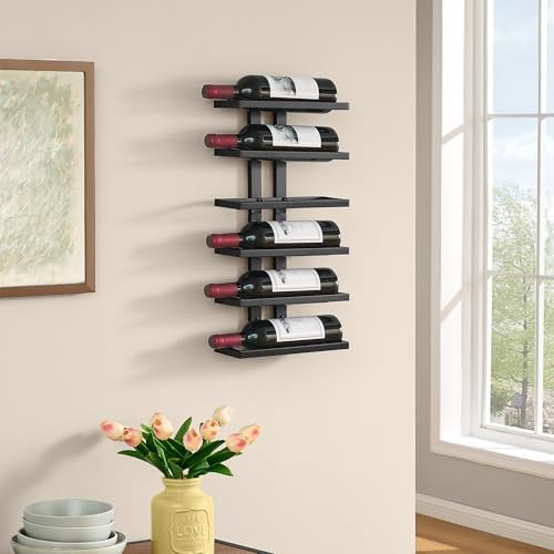 Hoctieon 6 Tier Wall Mount Wine Rack, Wall Racks for Wine Bottles Display and...
