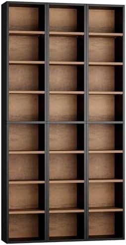 FOTOSOK Bookshelf Bookcase 8-Tier Narrow Bookshelf Tall CD Media Tower Rack