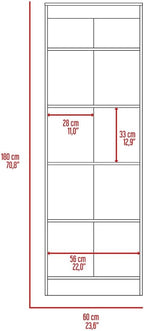 Farmhouse Multistorage Cabinet, Storage Locker with Two Doors and Five Internal Shelves,for Kitchen Home