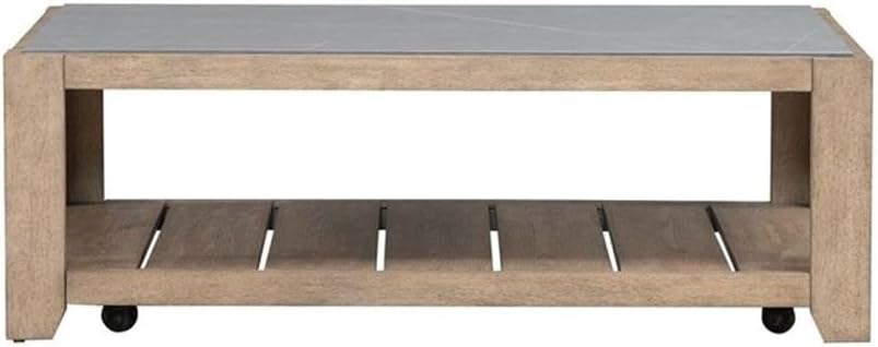 Pemberly Row 3-Piece Coffee Table Set, Rubberwood with Split Heart Cathedral ...