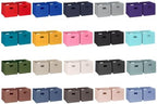 RiverRidge Folding Storage Bins - 4-pack of 10in Tall Black Cubes | Fabric Bins, Set of 4 Storage Cubes, Cut-out Handles, Playroom Closet Organizer, Collapsible Cubby with Bottom Board Insert