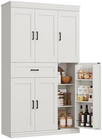 Garvee 70" Tall Kitchen Pantry Storage Cabinet,Modern Kitchen Hutch Cabi...