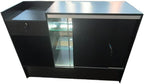 Only Hangers Register Stand with Counter Space and Retail Glass Showcase Display - with LED Lights - 72" (Black)