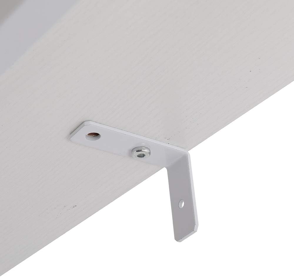 White Ladder Shelf Wall Mount, 5 Tier Ladder Bookshelf with Wood Shelf and Metal Frame, Modern Tall Ladder Shelves for Living Room, Bedroom, Office (12" D x 24" W x 71" H)