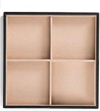Glenor Co Jewelry Organizer Tray - Set of 2 - Stackable 8 Square Slot Jewelry Storage Trays - Display on Dresser or Drawer - Compatible with other trays - Black