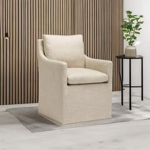 DUHOME Upholstered Dining Chair,Linen Accent Chair for Living Room,Single Sof...