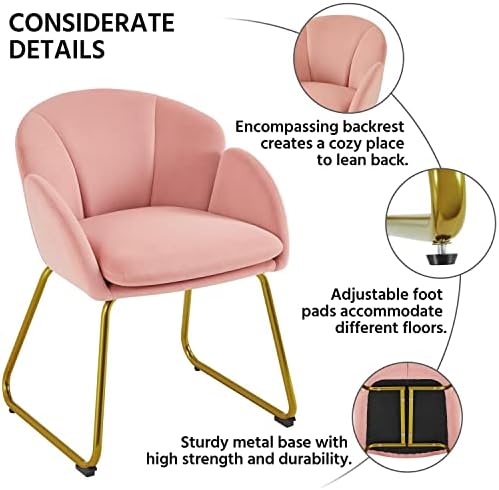 Yaheetech Flower Shape Vanity Chair with Petal Armrests, Pink