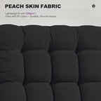 PURPLE LEAF Outdoor Reclining Chair Oversized Removable Cushion, Black | Extra-wide seat, Adjustable head pillow, UV protected textilene, Reclining backrest, Removable cushions, 120gsm peach skin