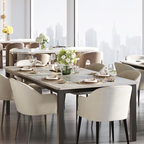 GarveeHome 71in Industrial Dining Table for 6-8 People, Long Kitchen Table