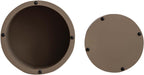 Nesting Coffee Table Set of 2, Modern Round Coffee Table and End Table Set, Brown Burl Center Table Circle Side Table for Living Room Bedroom Office