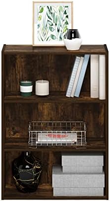 Furinno PASIR Book Shelf, 3-Tier Bookshelf, Storage Shelves Bookcase, 9.7 x 2...