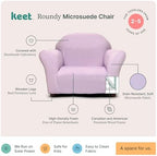 Roundy Toddler Armchair with Soft Microsuede Upholstery Durable Wooden Frame, Ergonomic Design, Fully Assembled, Comfortable Kids Chair for Ages 2-5, Ideal for Bedroom, Playroom & Daycare Use.