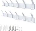 2 Pack Coat Rack Wall Mount,17.3 in Wall Hooks for Hanging, Coat Hanger Wall Mount Towel Rack Hat Rack for Wall with 12 Hooks for Entryway, Bedroom, Bathroom (White)