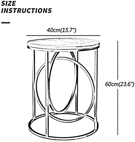 Telephone Table, Marble Side Table Round Coffee Table Telephone Table for Liv...