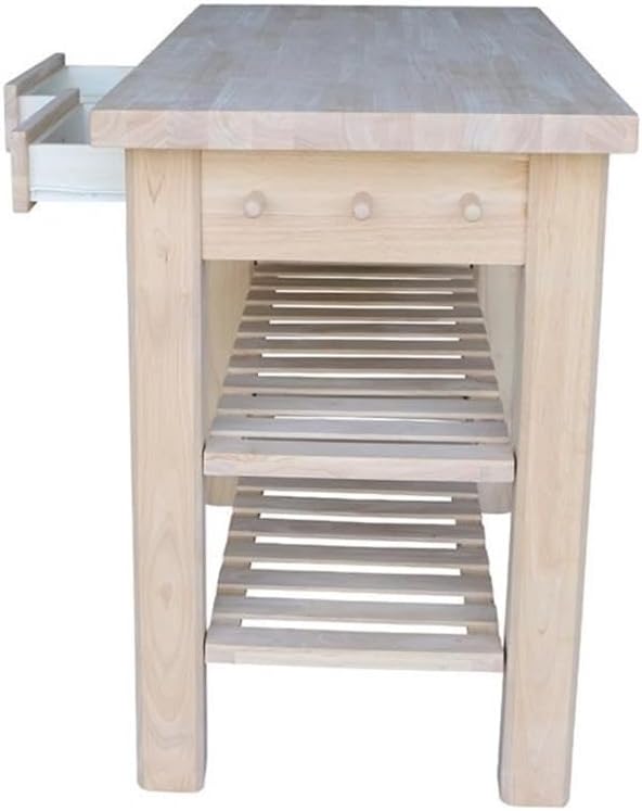 International Concepts Modern Wood Kitchen Island in Natural
