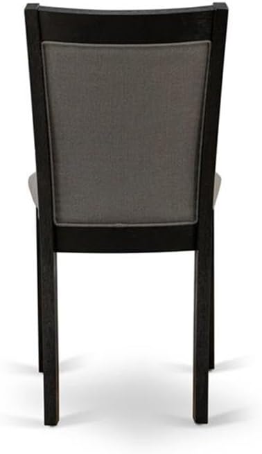 East West Furniture X697MZ650-9 9 Piece Dining Room Set Includes a Rectangle Dining Table with X-Legs and 8 Dark Gotham Grey Linen Fabric Upholstered Chairs, 40x72 Inch, Multi-Color
