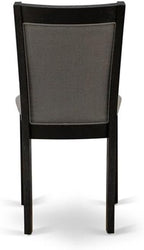 East West Furniture X697MZ650-7 7 Piece Dining Room Set Consist of a Rectangle Dining Table with X-Legs and 6 Dark Gotham Grey Linen Fabric Upholstered Chairs, 40x72 Inch, Multi-Color