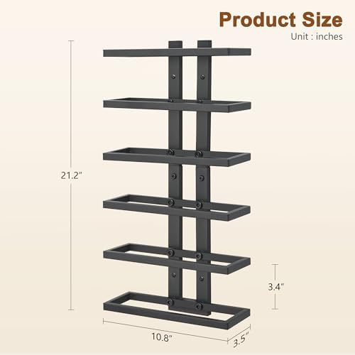 Hoctieon 6 Tier Wall Mount Wine Rack, Wall Racks for Wine Bottles Display and...