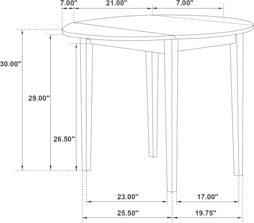 CARTESIAN 3-Piece Round Drop Leaf Dining Set, Cappuccino Table with Ladder Ba...