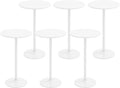 Giantex 6-Pack 2-in-1 Bar Table with Detachable Pole, Metal Base, 24" Round Top, 40"/22" Two Convertible Height, Cocktail Pub Table for Bistro, Dining Room, Restaurant, Kitchen, White